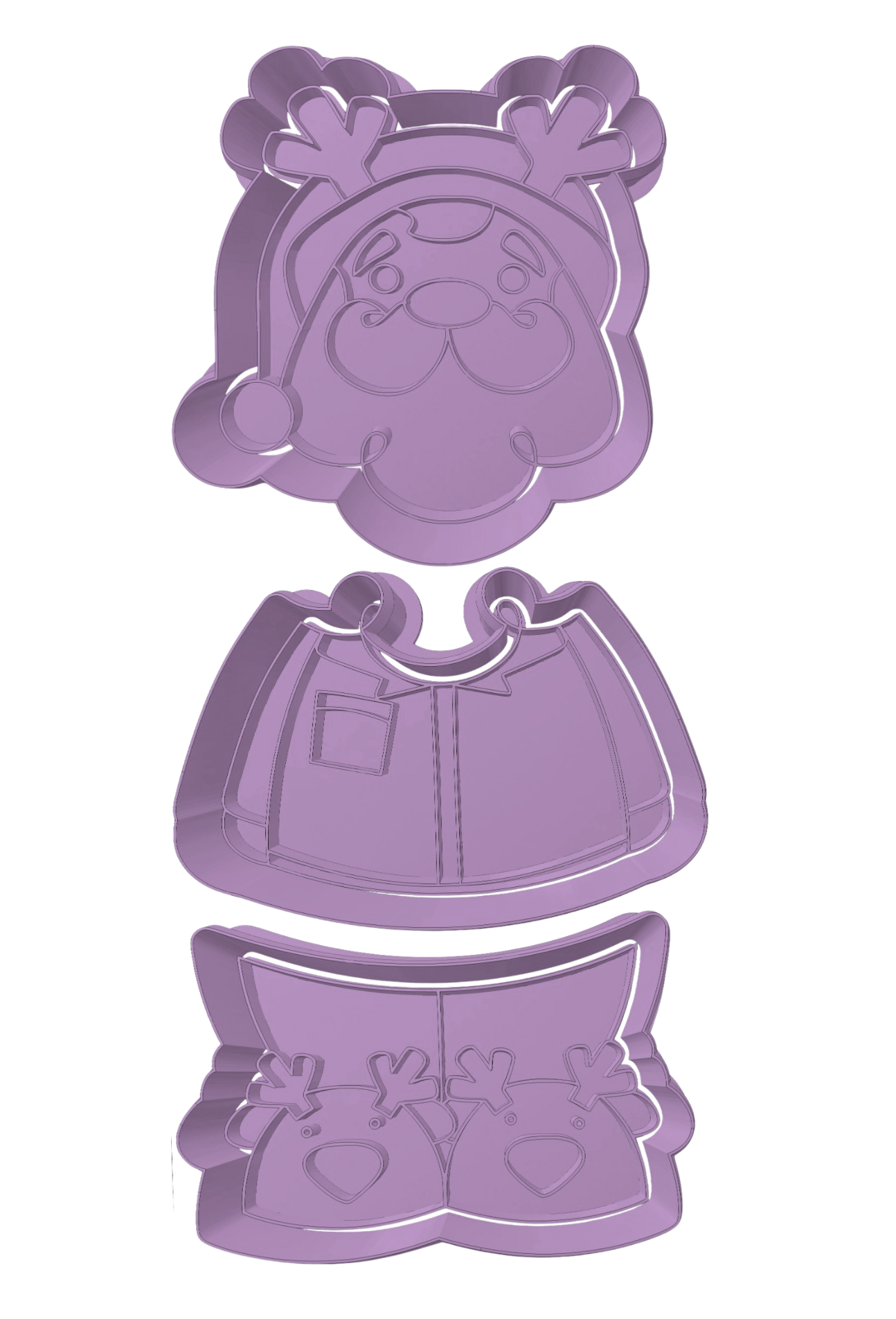 Set Santa con Orejas de Reno en Pijama Armable