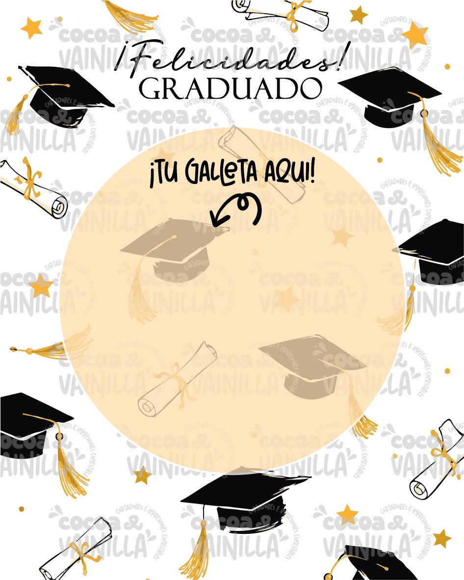 Cookie Card Felicidades Graudado