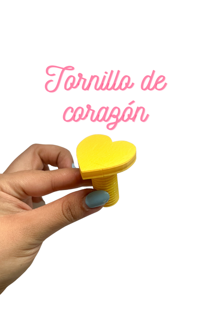 Tornillo en forma de corazón para rodillo metálico