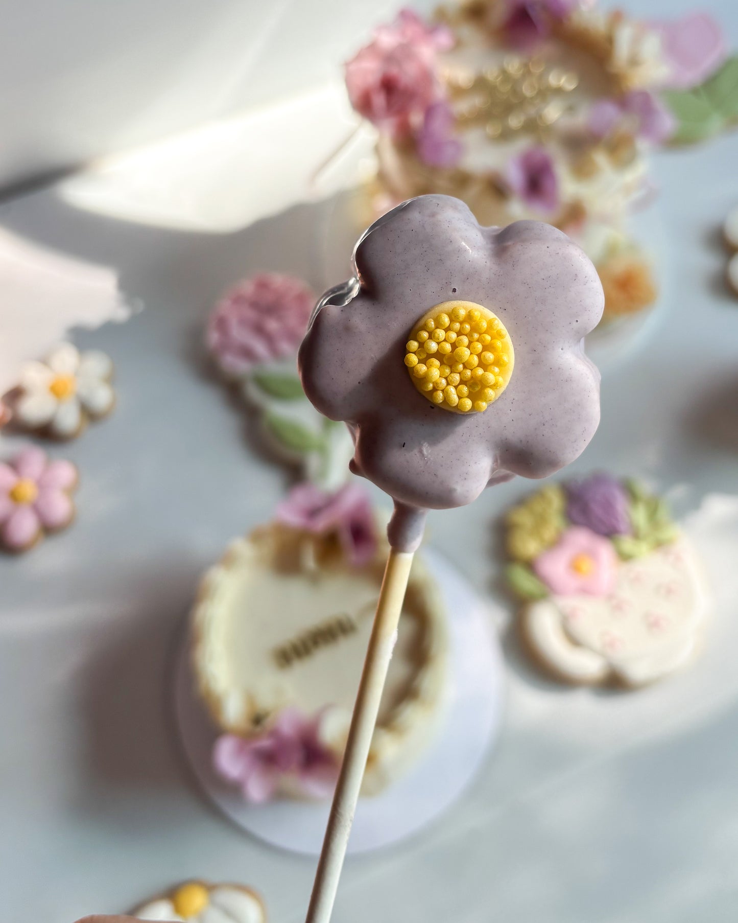 Set cake pops de flor completo