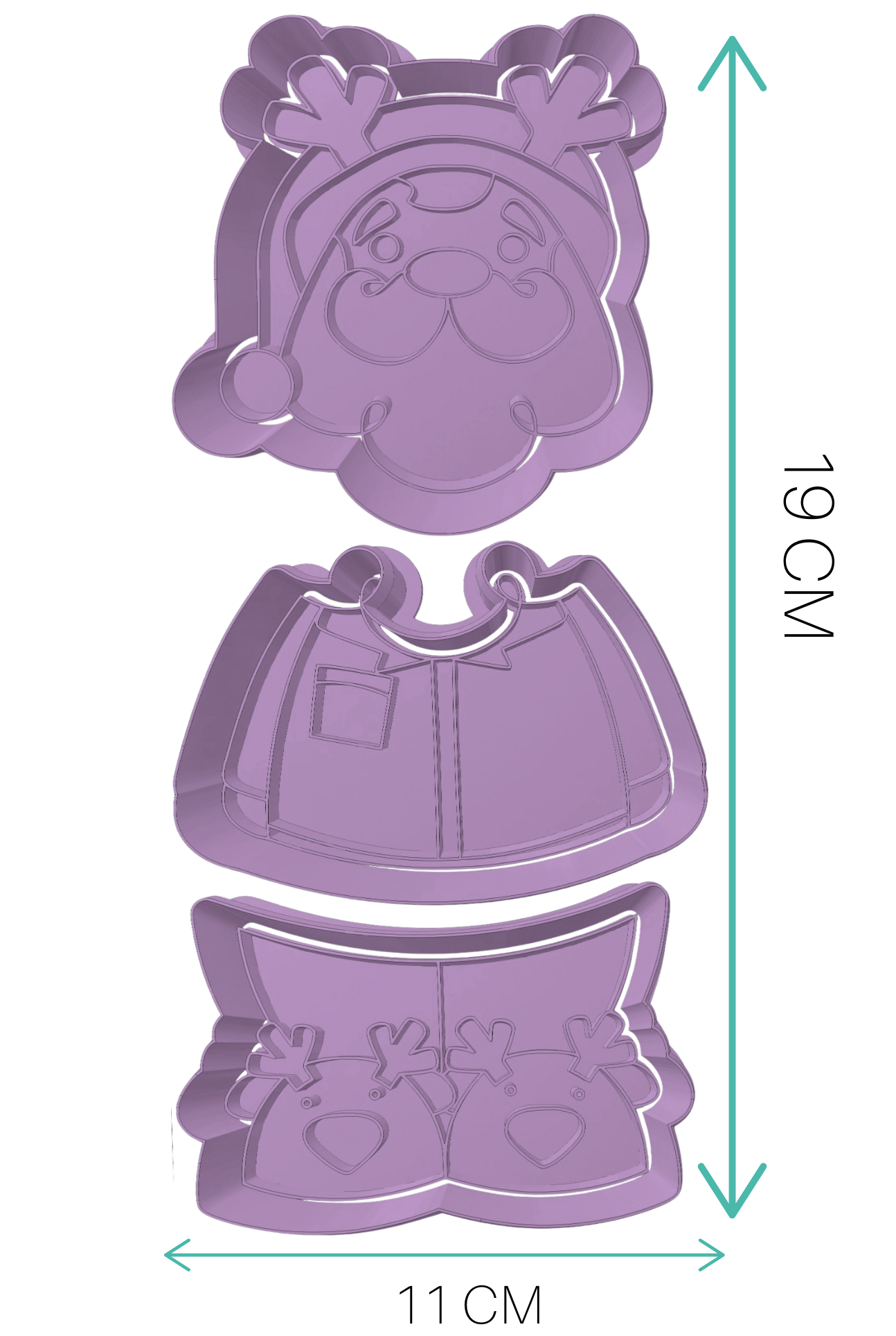 Set Santa con Orejas de Reno en Pijama Armable