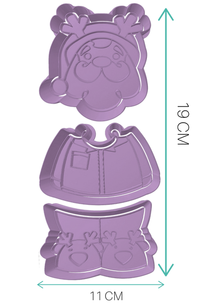 Set Santa con Orejas de Reno en Pijama Armable