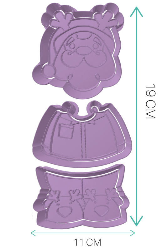 Set Santa con Orejas de Reno en Pijama Armable