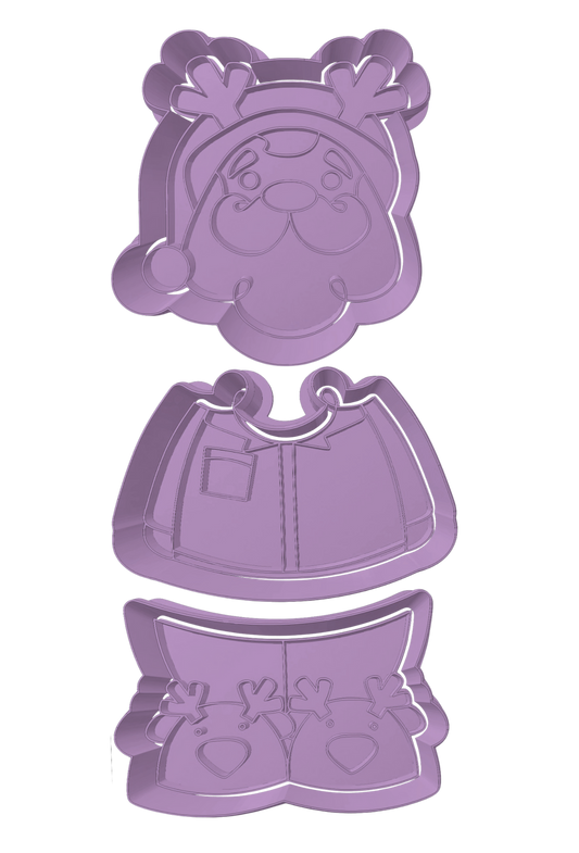 Set Santa con Orejas de Reno en Pijama Armable