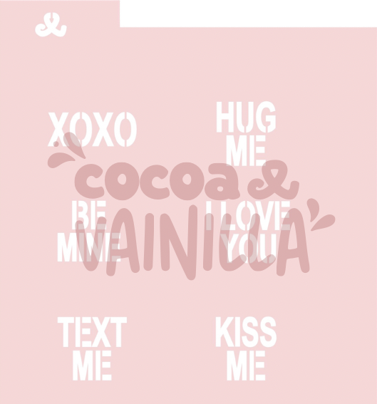 Stencil Varias Frases de amor en ingles