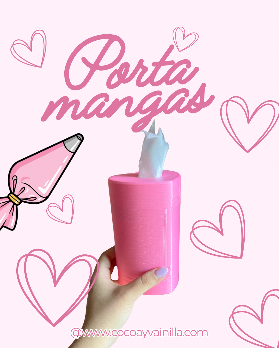 Porta mangas en forma de corazón