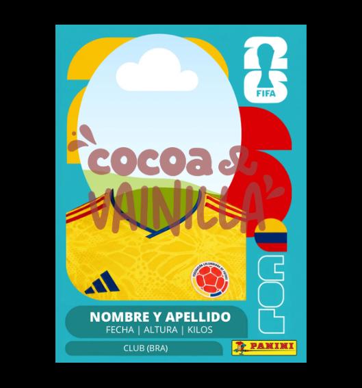 Plantilla estampilla de Album del mundial Colombia Personalizable