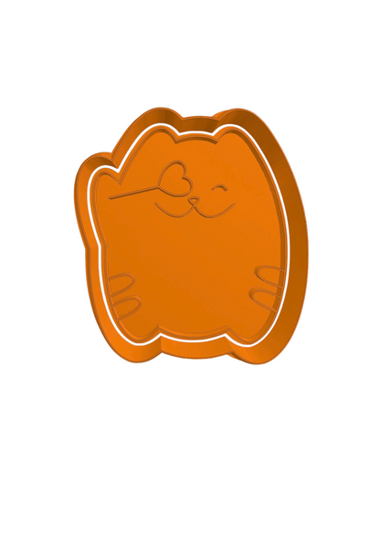 Gatito con ojo de corazon