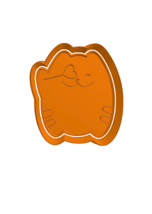 Gatito con ojo de corazon