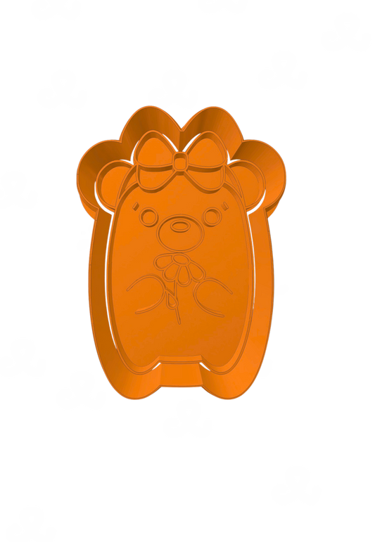 Oso Con Moño y Flor