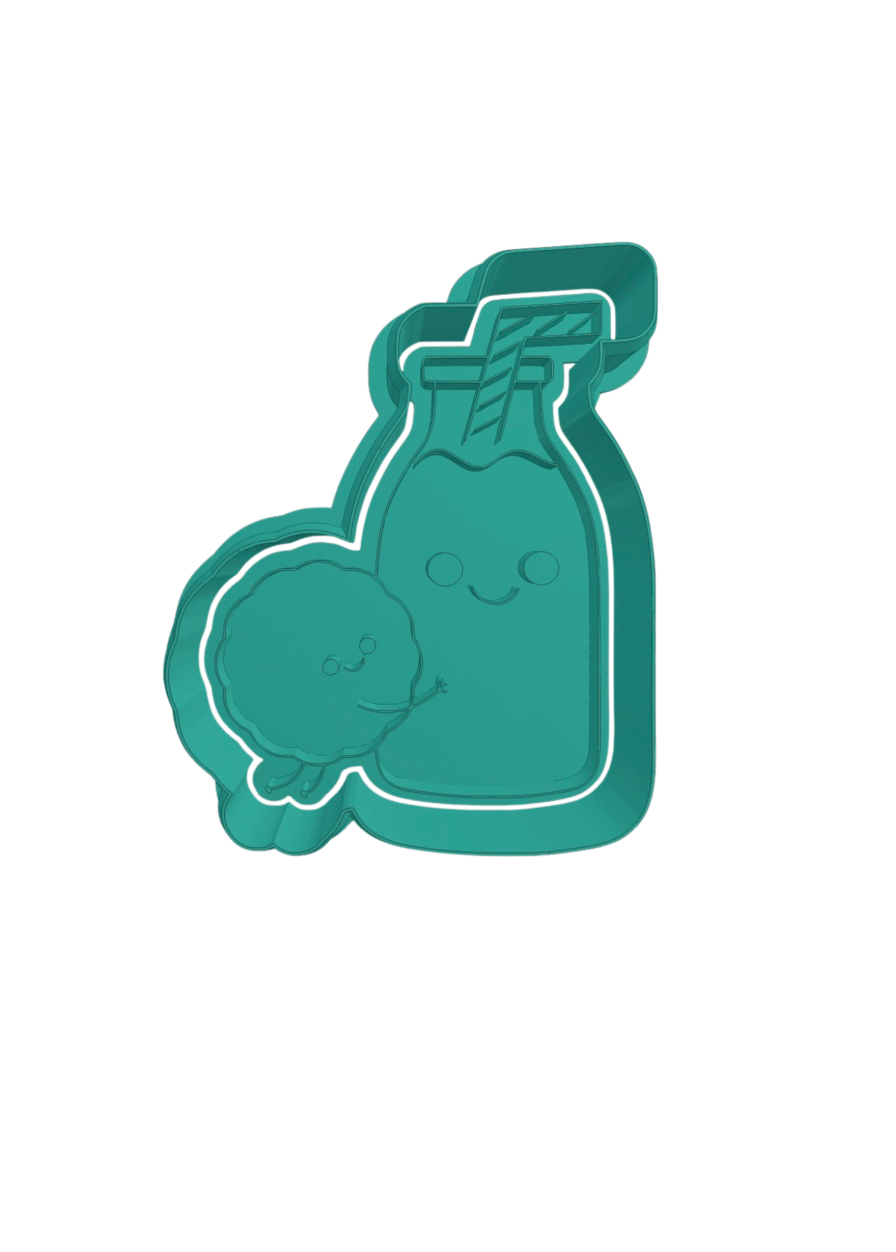 Pareja de Galleta con Vaso de leche