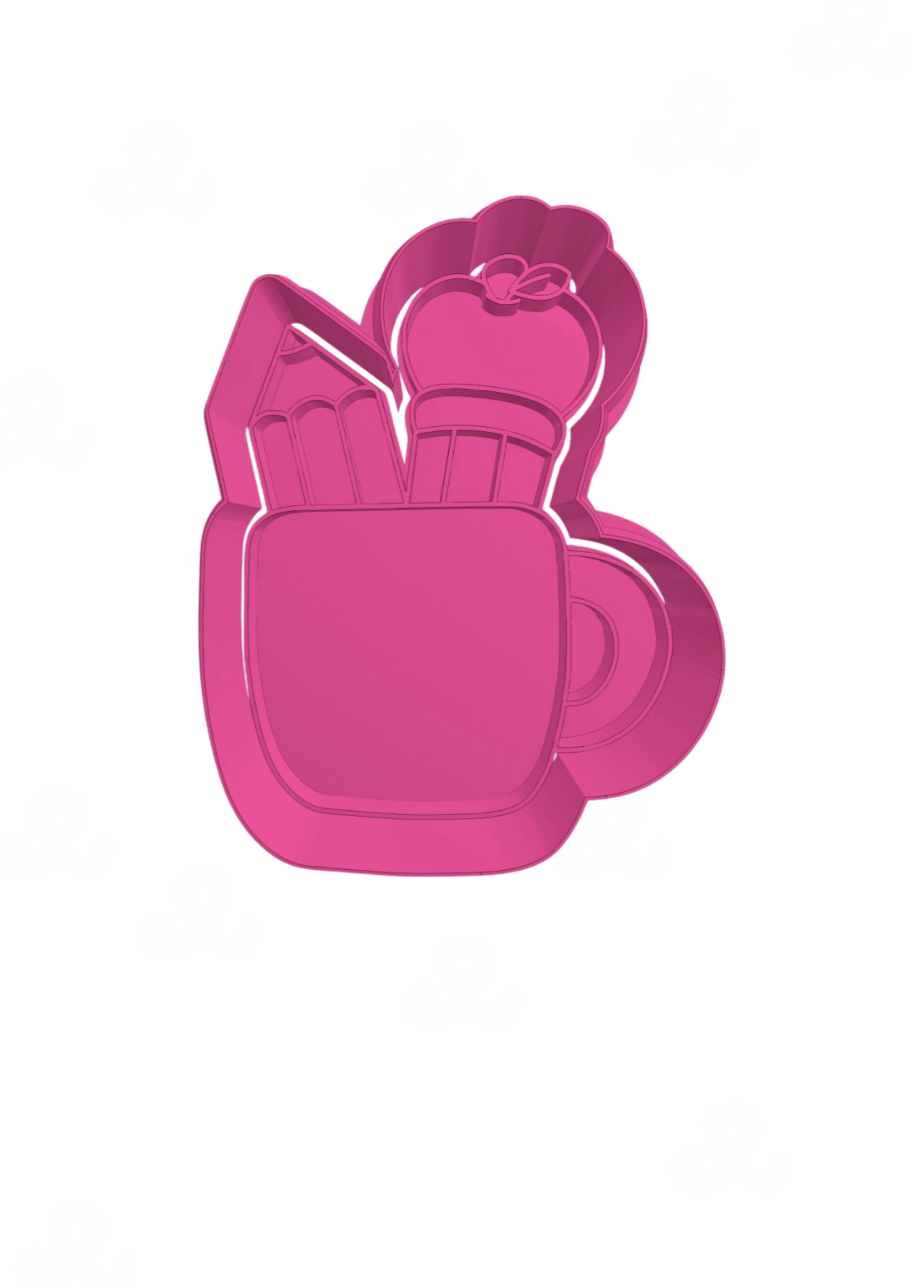 Taza Con Lápiz y Manzana