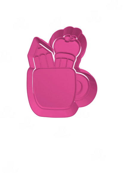 Taza Con Lápiz y Manzana