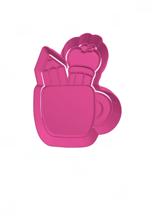 Taza Con Lápiz y Manzana