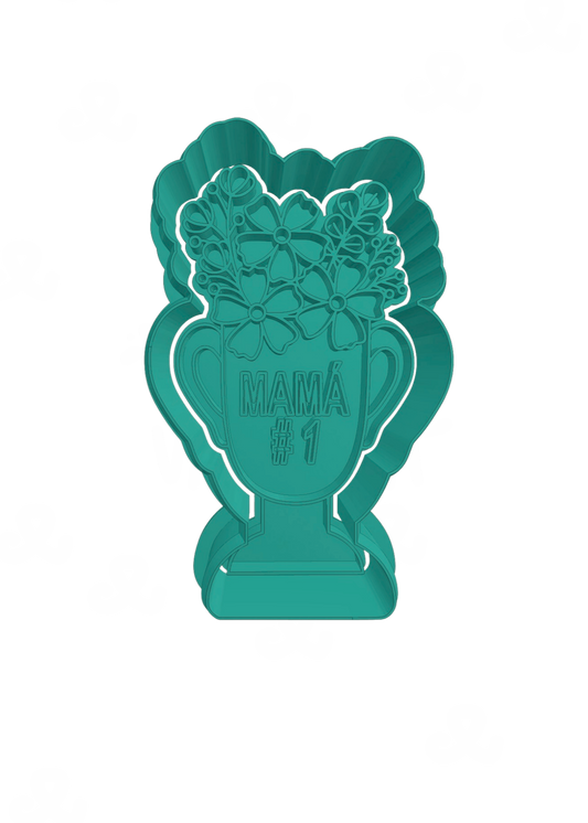 Trofeo con flores